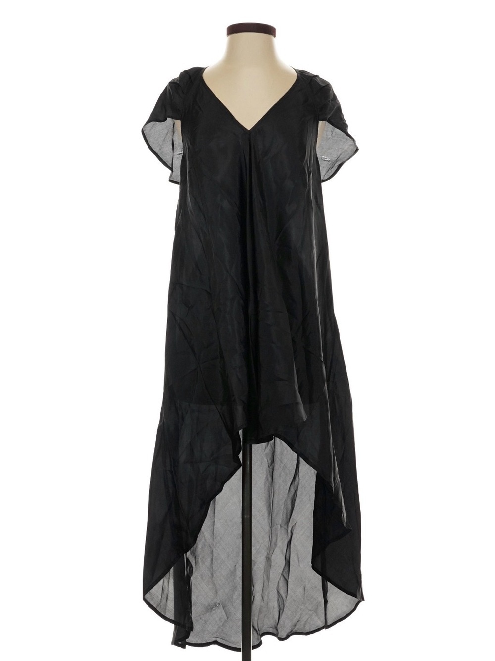 Fara Boutique 100% Hand Dyed Silk Lana Dress In Black Size Small Nwt — image 6 of 8